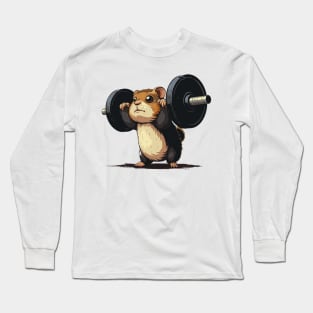 hamster weightlifter Long Sleeve T-Shirt